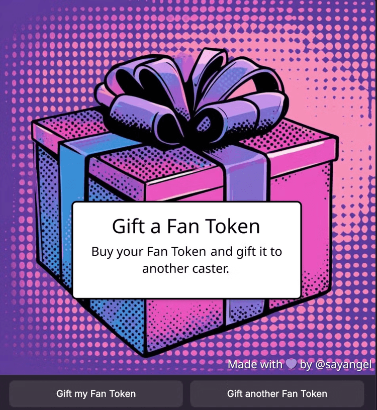 Gift A Fan Token dashboard