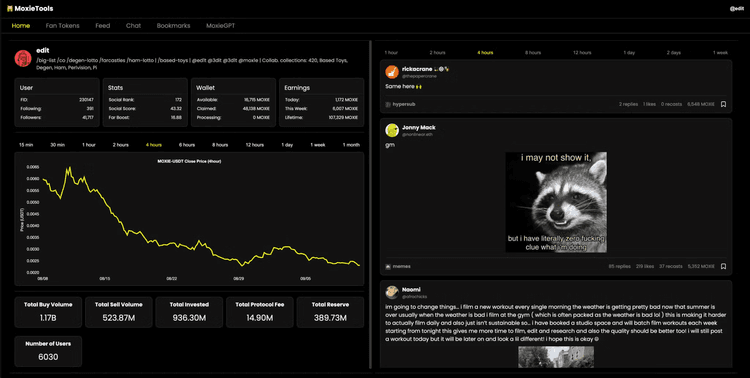 Moxie Tools dashboard