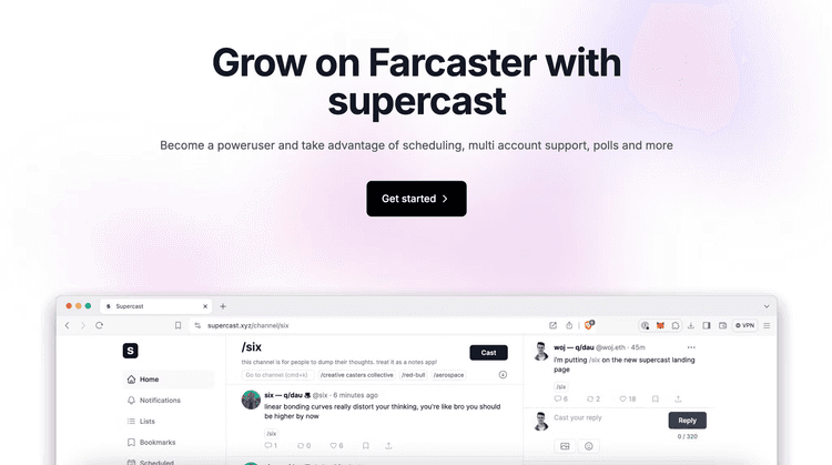 Supercast dashboard